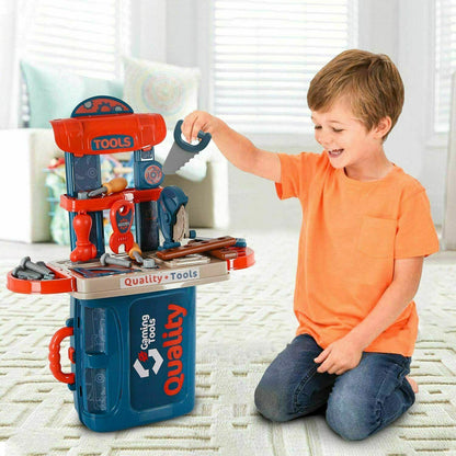 3 in 1 Tool Bench Toolbox Set Kids Pretend Play Toy - Dshop.com.au