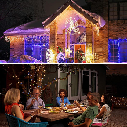 12m 100 LED Solar Powered Multicolour Fairy String Lights Rechargeable Garden Patio Decor - Dshop.com.au