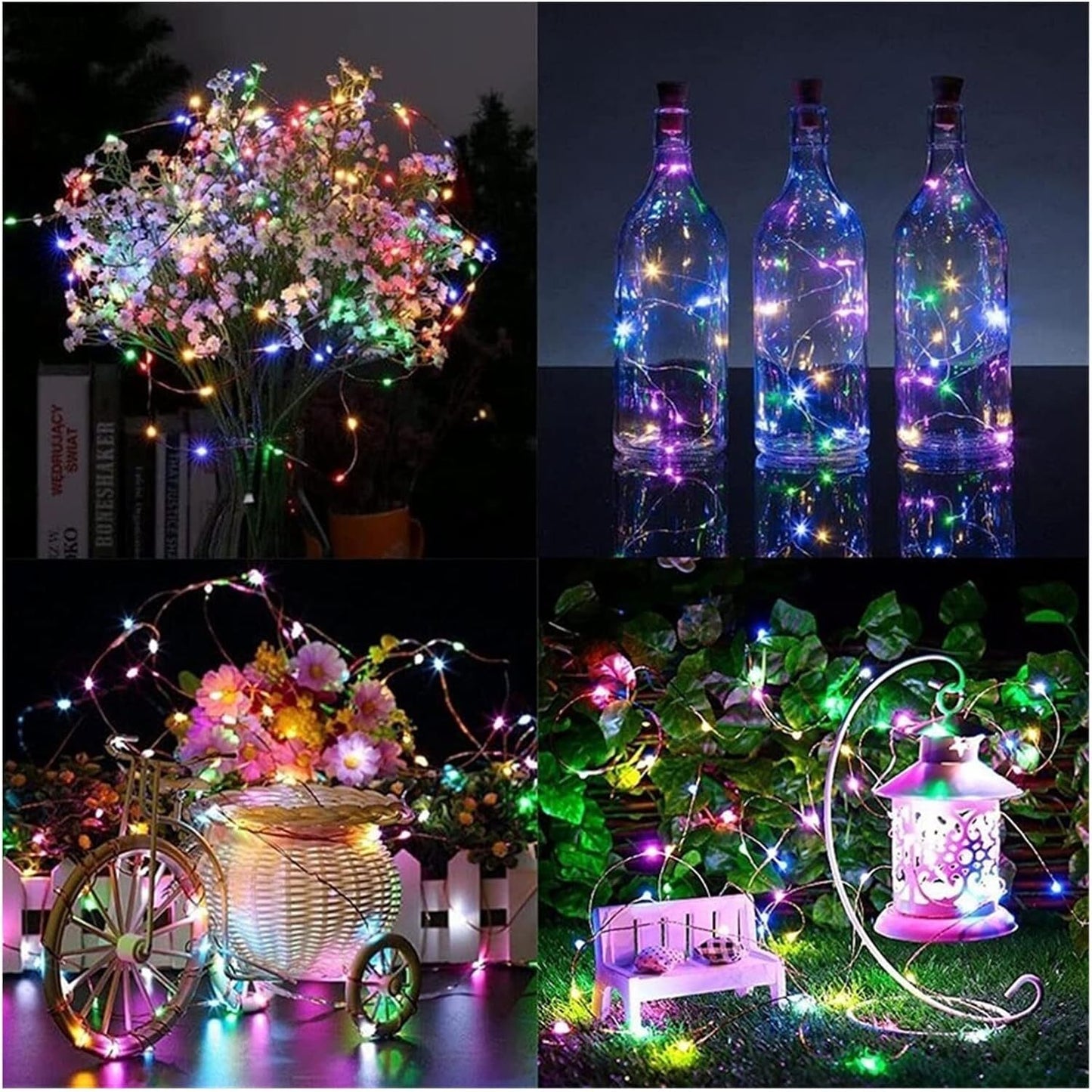 12m 100 LED Solar Powered Multicolour Fairy String Lights Rechargeable Garden Patio Decor - Dshop.com.au