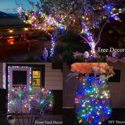 12m 100 LED Solar Powered Multicolour Fairy String Lights Rechargeable Garden Patio Decor - Dshop.com.au