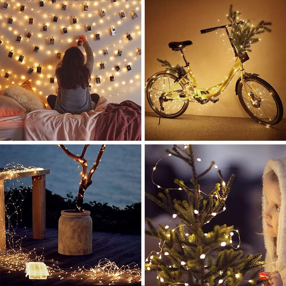 12m 100 LED Solar Powered Fairy String Lights Rechargeable Garden Patio Decor - Dshop.com.au