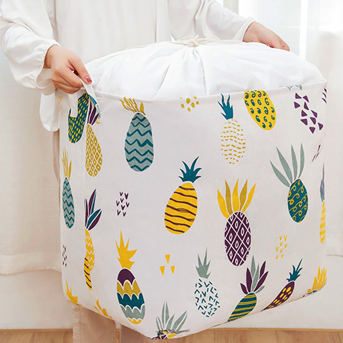 XL 100L Pineapple Laundry Basket Drawstring Storage bag - Dshop.com.au