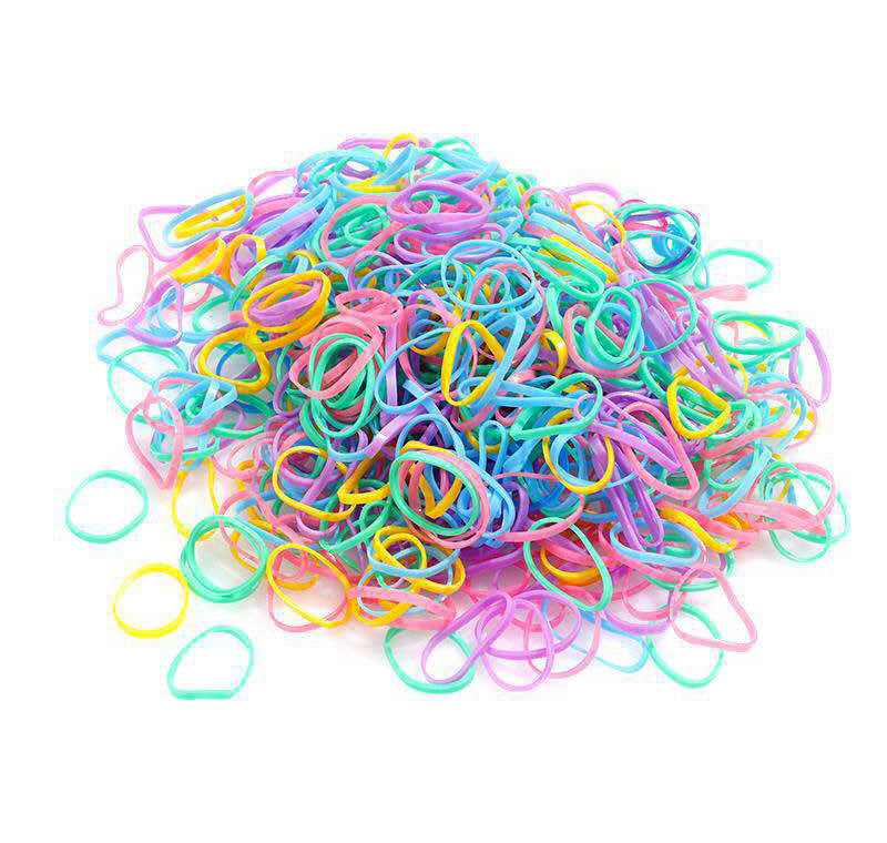 1000 X Colourful Rubber Hair Bands - Dshop.com.au