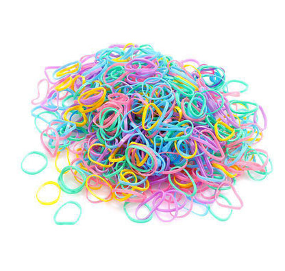 1000 X Colourful Rubber Hair Bands - Dshop.com.au