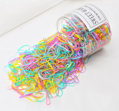 1000 X Colourful Rubber Hair Bands - Dshop.com.au