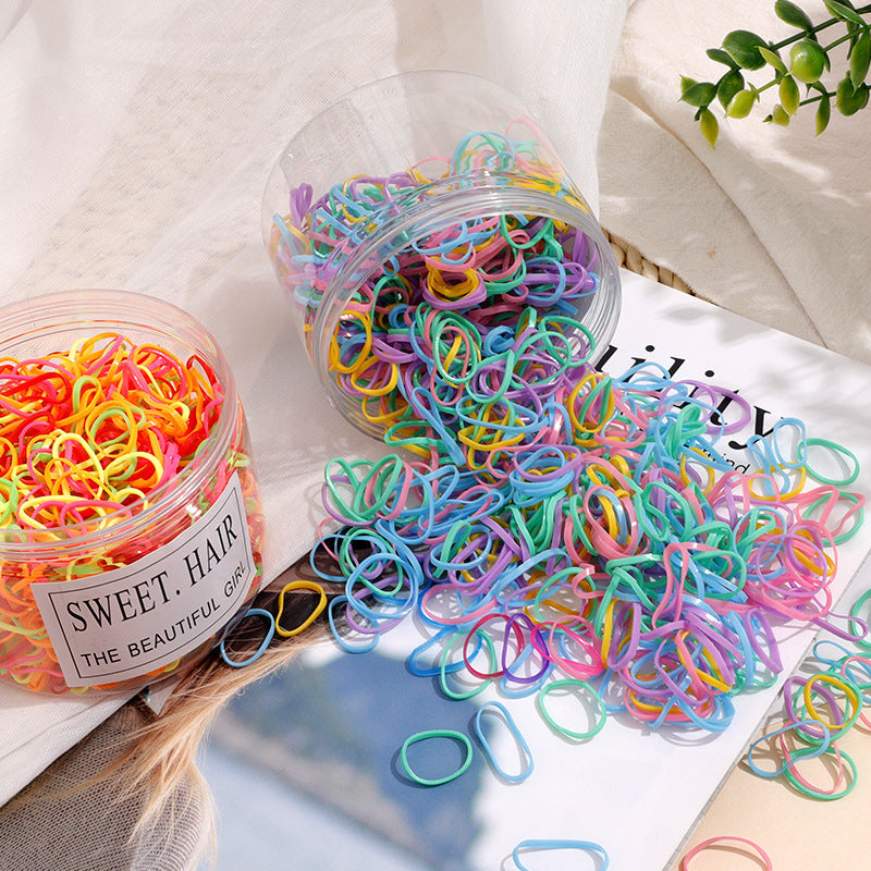 1000 X Colourful Rubber Hair Bands - Dshop.com.au