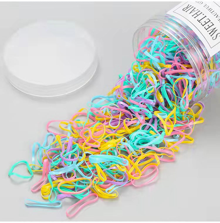 1000 X Colourful Rubber Hair Bands - Dshop.com.au