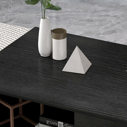 Lusso Designer Wooden Coffee Table (Black) - Dshop.com.au