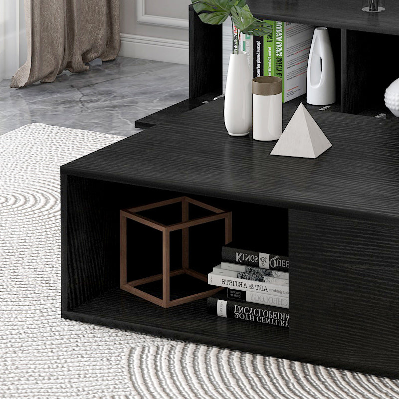 Lusso Designer Wooden Coffee Table (Black) - Dshop.com.au