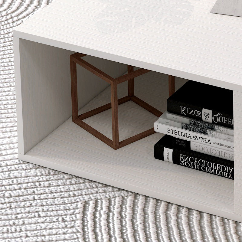 Lusso Designer Wooden Coffee Table (White) - Dshop.com.au