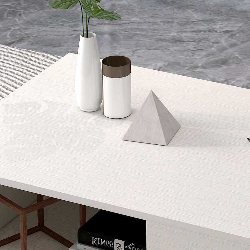 Lusso Designer Wooden Coffee Table (White) - Dshop.com.au