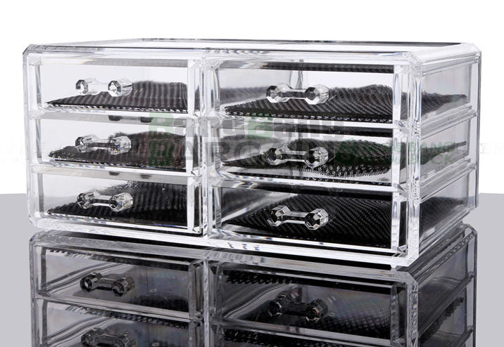 6-Drawer Crystal Clear Acrylic Cosmetic Makeup Display Organizer Jewellery Box - Dshop.com.au