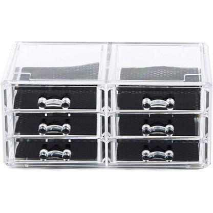 6-Drawer Crystal Clear Acrylic Cosmetic Makeup Display Organizer Jewellery Box - Dshop.com.au