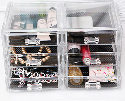 6-Drawer Crystal Clear Acrylic Cosmetic Makeup Display Organizer Jewellery Box - Dshop.com.au