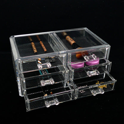 6-Drawer Crystal Clear Acrylic Cosmetic Makeup Display Organizer Jewellery Box - Dshop.com.au