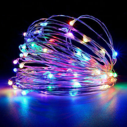 100 LED Multicolour Fairy String Lights 10m Waterproof Garden Patio Holiday Decorations - Dshop.com.au