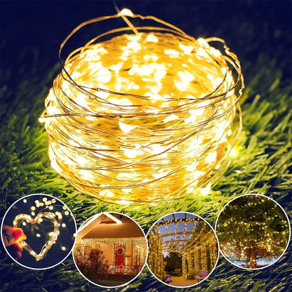 100 LED Fairy String Lights 10m Waterproof Garden Patio Holiday Decorations - Dshop.com.au