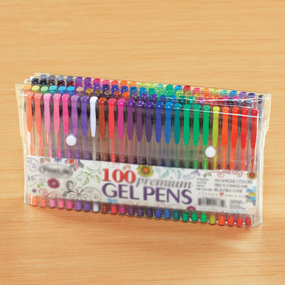 100 X Colour Gel Pens Set - Dshop.com.au