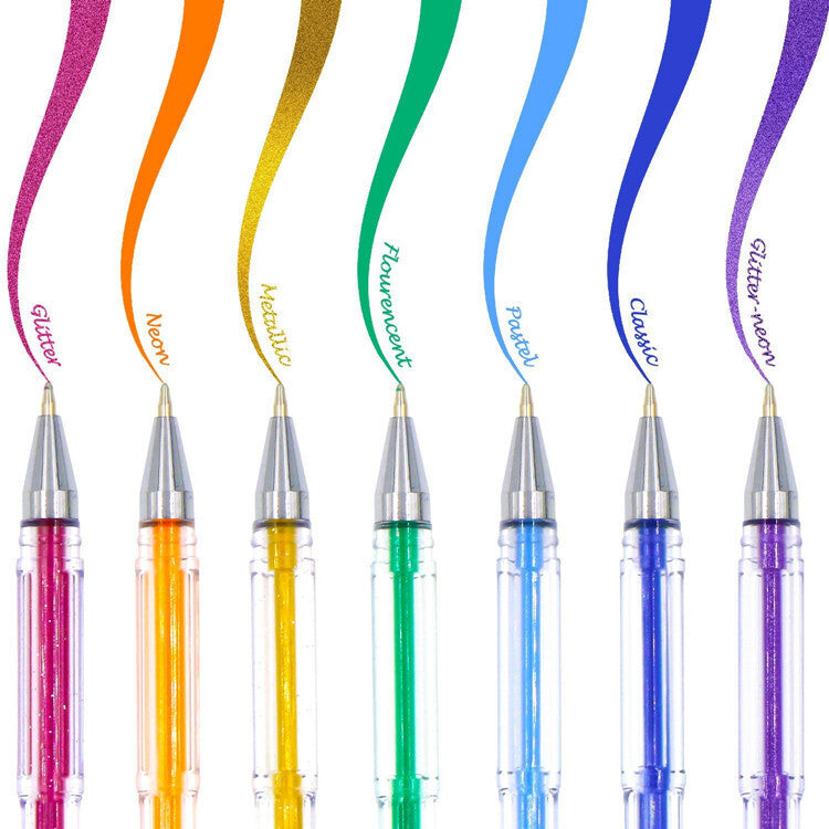 100 X Colour Gel Pens Set - Dshop.com.au