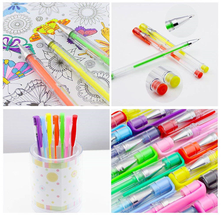 100 X Colour Gel Pens Set - Dshop.com.au