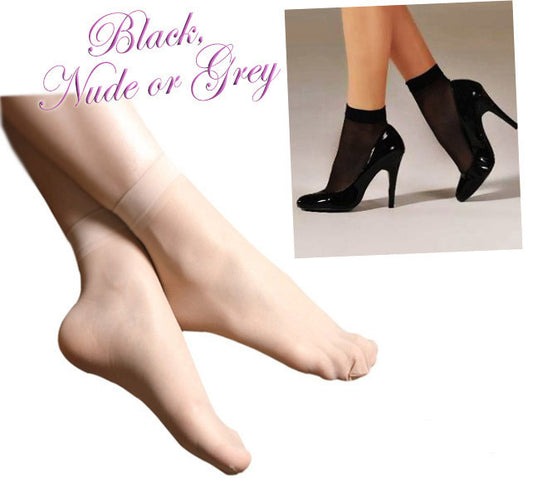 5 Pairs Ladies Ankle Stocking Socks (NUDE / CLEAR) - Dshop.com.au