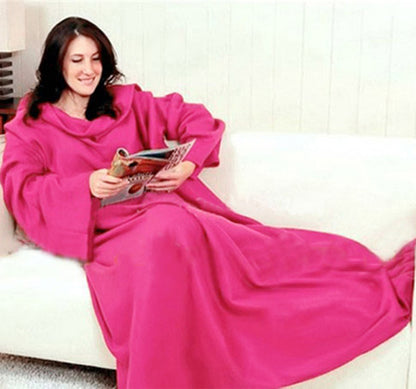 Sleeved Fleece Snuggle Blanket with Sleeves (Pink) - Dshop.com.au