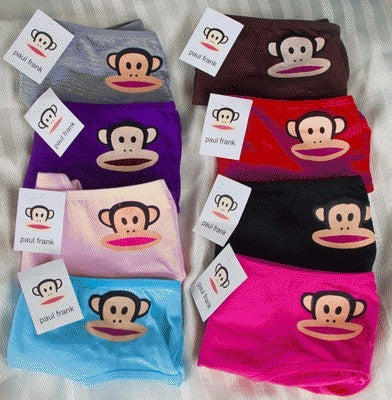 4 x Cute Monkey Print Cotton Briefs Underwear (Assorted Colours) - Dshop.com.au