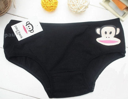 4 x Cute Monkey Print Cotton Briefs Underwear (Assorted Colours) - Dshop.com.au