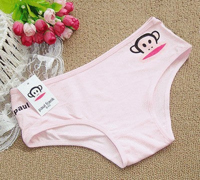 4 x Cute Monkey Print Cotton Briefs Underwear (Assorted Colours) - Dshop.com.au