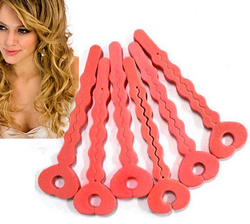 6 PCS Pink Sponge Soft Hair Curler Spiral Curls Roller DIY Salon Tool - Dshop.com.au