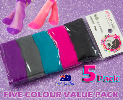 5 PK Ladies Girl Colourful Ankle Nylon Sheer Stocking Socks - Dshop.com.au