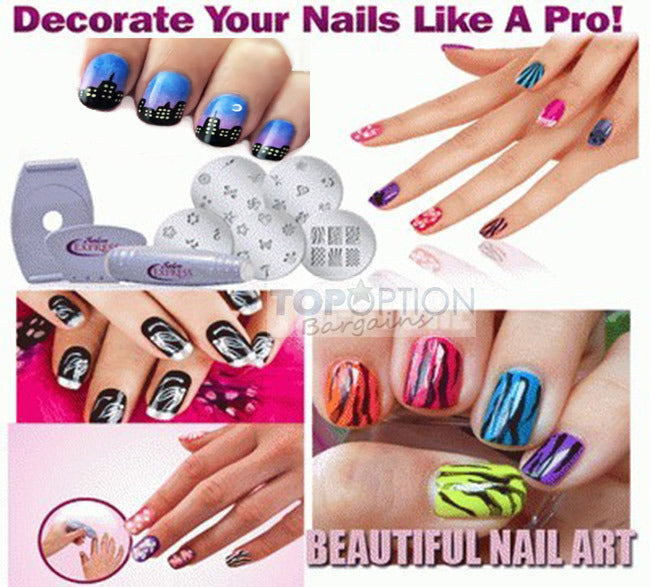 Professional Salon Nail Art Stamping Decorate Kit 40 Designs - Dshop.com.au