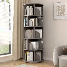 Sanctuary 360-degree Rotating 5 Tier Display Shelf Bookcase Organiser (Rustic Grey)