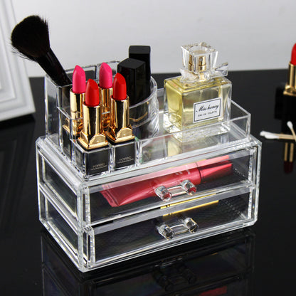 Luxe Crystal Clear Acrylic Cosmetic Organizer Makeup Container Storage - Dshop.com.au