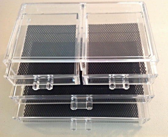 Crystal Clear Acrylic Cosmetic Makeup Display Organizer Jewellery Box Large Drawers - Dshop.com.au