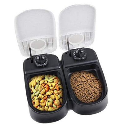 2-Meal Automatic Pet Feeder Food Dispenser with Timer Bowls for Dogs Cats - Dshop.com.au