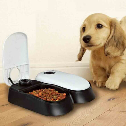 2-Meal Automatic Pet Feeder Food Dispenser with Timer Bowls for Dogs Cats - Dshop.com.au