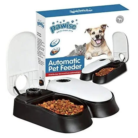 2-Meal Automatic Pet Feeder Food Dispenser with Timer Bowls for Dogs Cats - Dshop.com.au