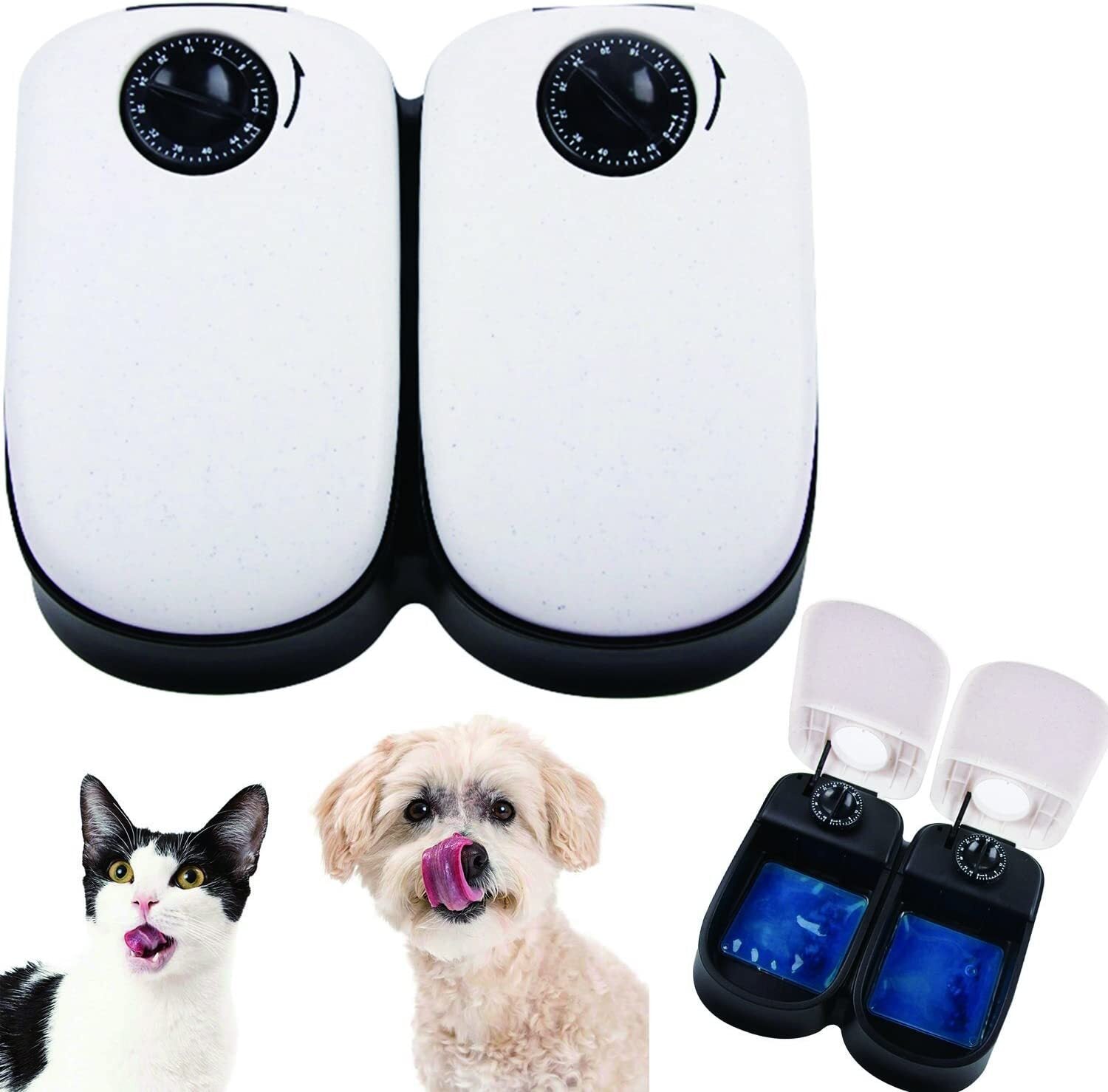 2-Meal Automatic Pet Feeder Food Dispenser with Timer Bowls for Dogs Cats - Dshop.com.au