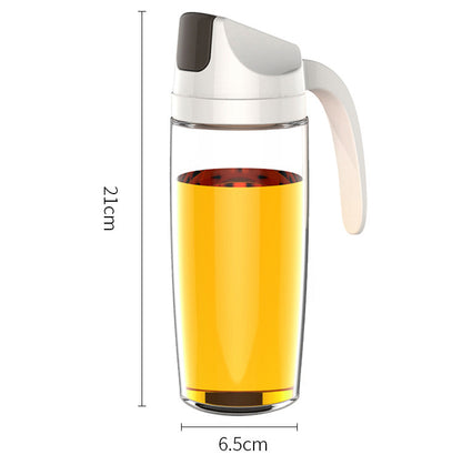 600ml Auto Flip Glass Bottle Drip Free Oil Dispenser - Dshop.com.au