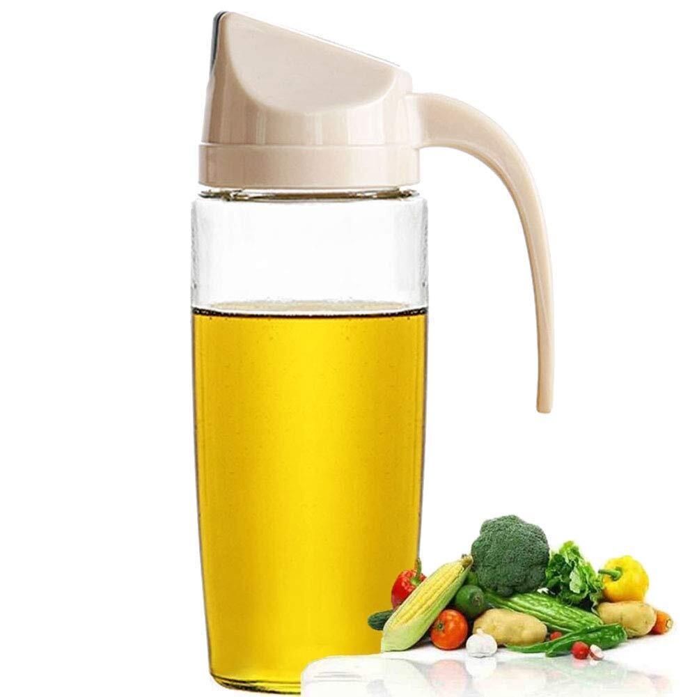 600ml Auto Flip Glass Bottle Drip Free Oil Dispenser - Dshop.com.au