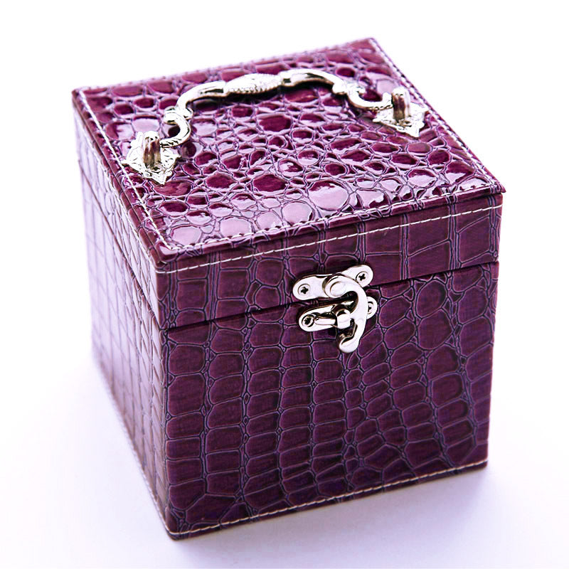 Deluxe PU Leather Jewellery Box Storage Case Organiser Gift (Purple) - Dshop.com.au