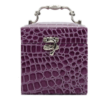 Deluxe PU Leather Jewellery Box Storage Case Organiser Gift (Purple) - Dshop.com.au