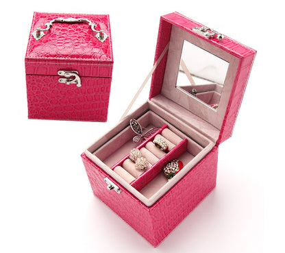 Deluxe PU Leather Jewellery Box Storage Case Organiser Gift (Pink) - Dshop.com.au