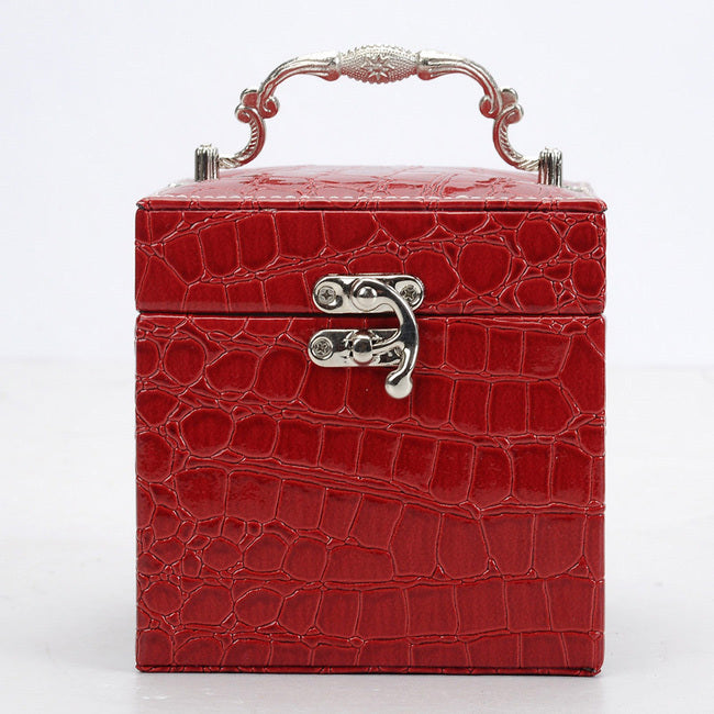 Deluxe PU Leather Jewellery Box Storage Case Organiser Gift (Red) - Dshop.com.au