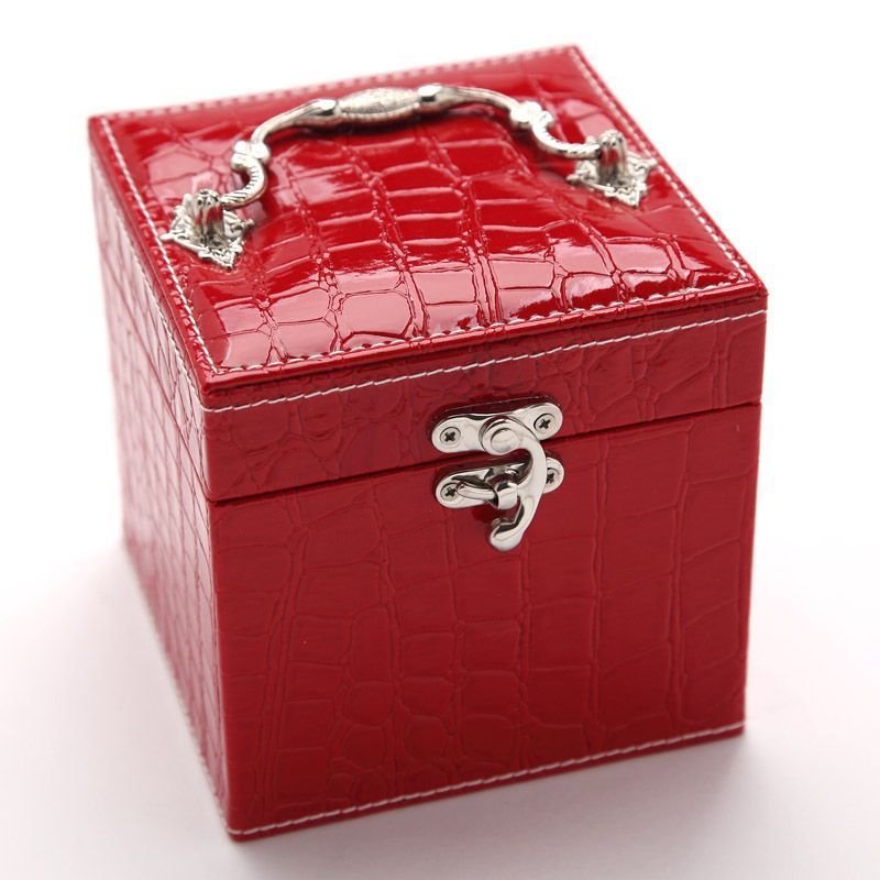 Deluxe PU Leather Jewellery Box Storage Case Organiser Gift (Red) - Dshop.com.au