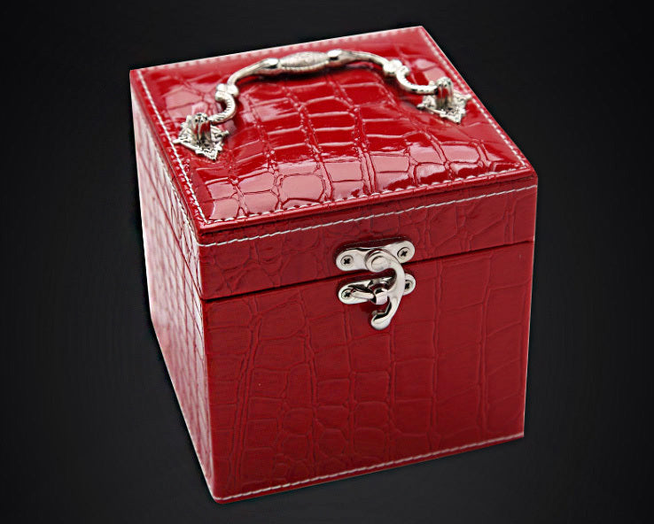 Deluxe PU Leather Jewellery Box Storage Case Organiser Gift (Red) - Dshop.com.au