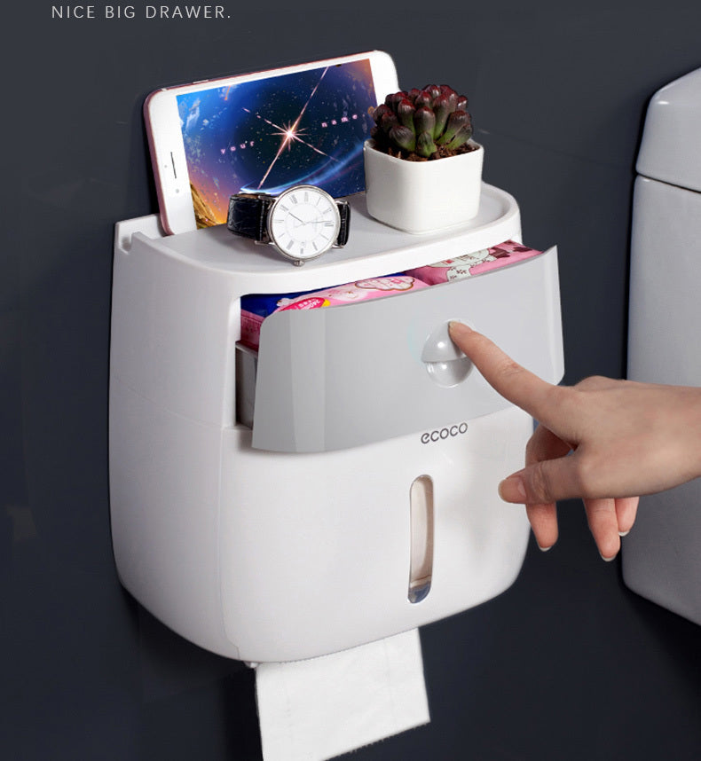 Bathroom Toilet Paper Holder Tissue Roll Dispenser Box with Drawer - Dshop.com.au