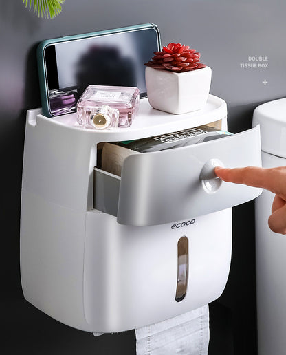 Bathroom Toilet Paper Holder Tissue Roll Dispenser Box with Drawer - Dshop.com.au