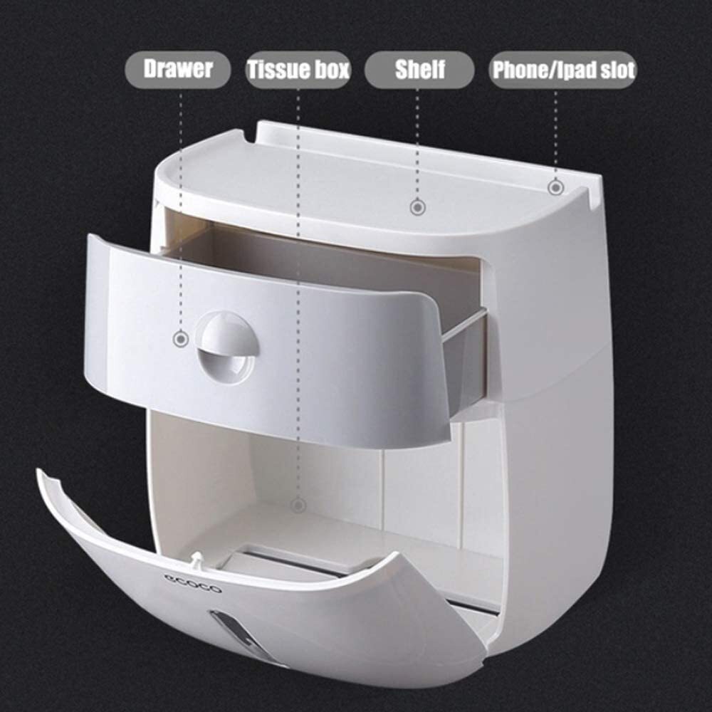 Bathroom Toilet Paper Holder Tissue Roll Dispenser Box with Drawer - Dshop.com.au